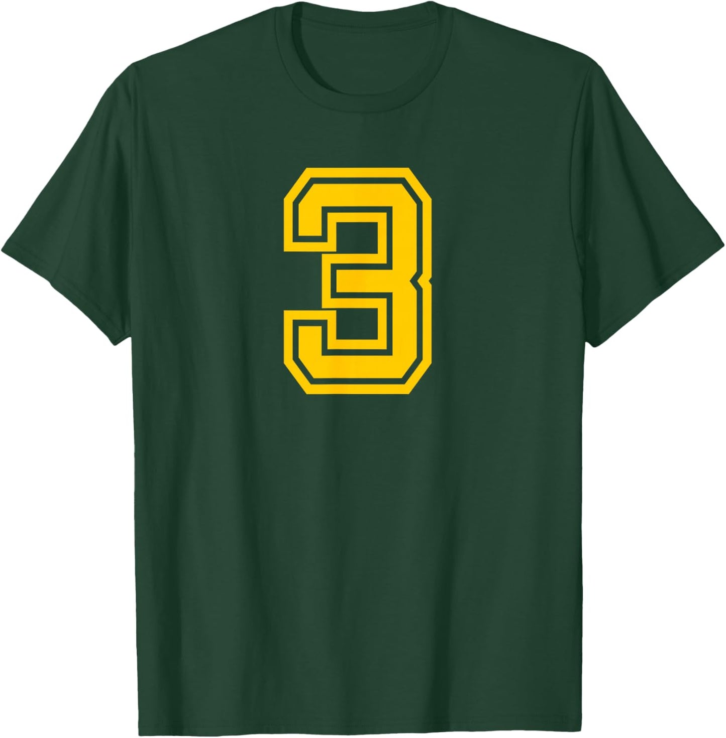 Yellow Sports Team Number #3 T-Shirt - T-Shirt | Forest
