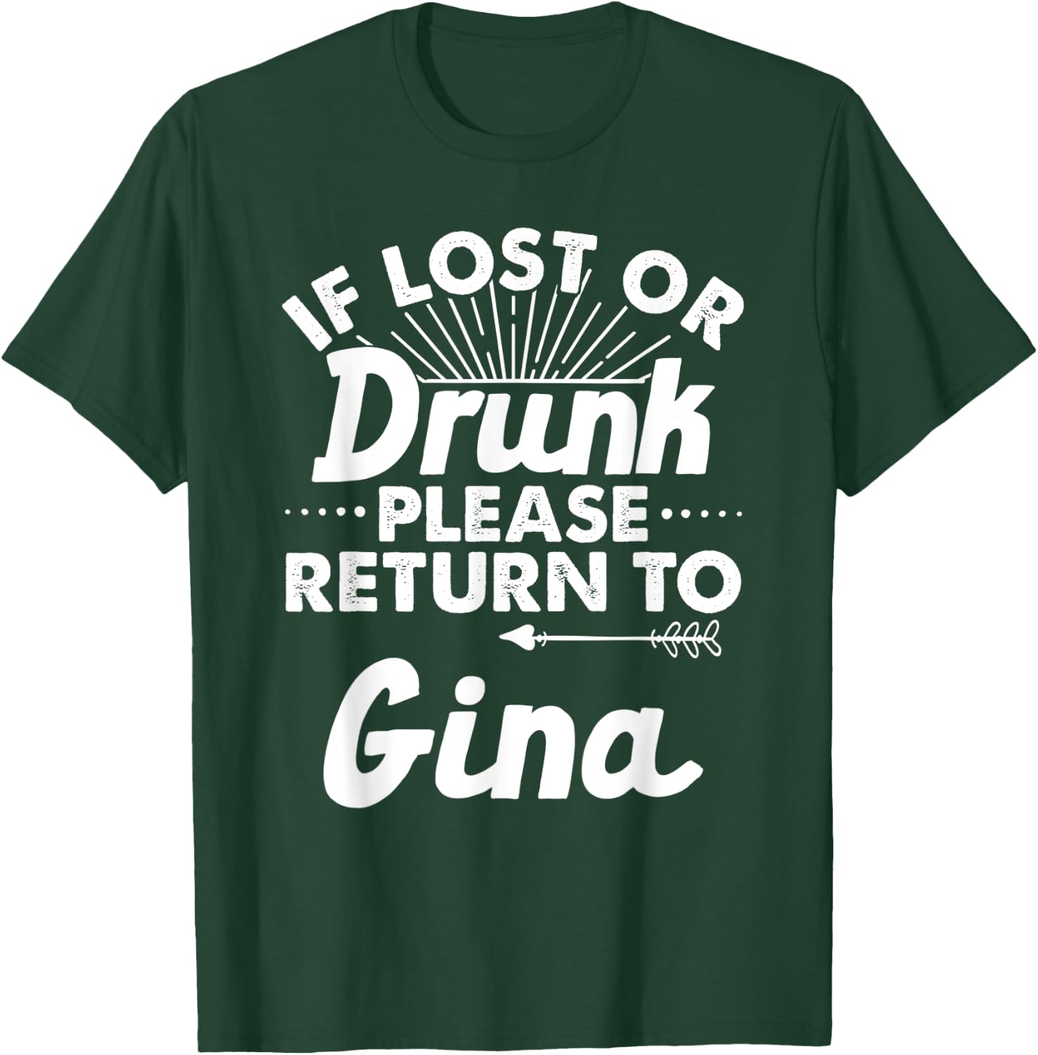 If Lost Or Drunk Please Return To GINA Gift Name Women T-Shirt - T-Shirt | Forest