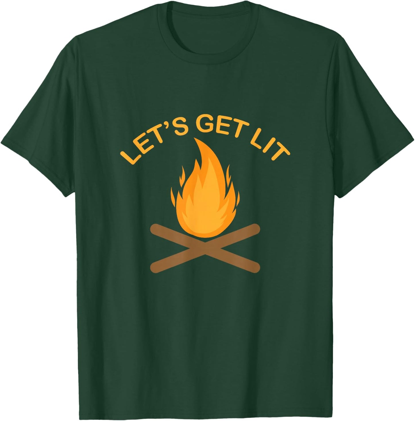 Camping campfire "Let's Get Lit" T-Shirt - T-Shirt | Forest
