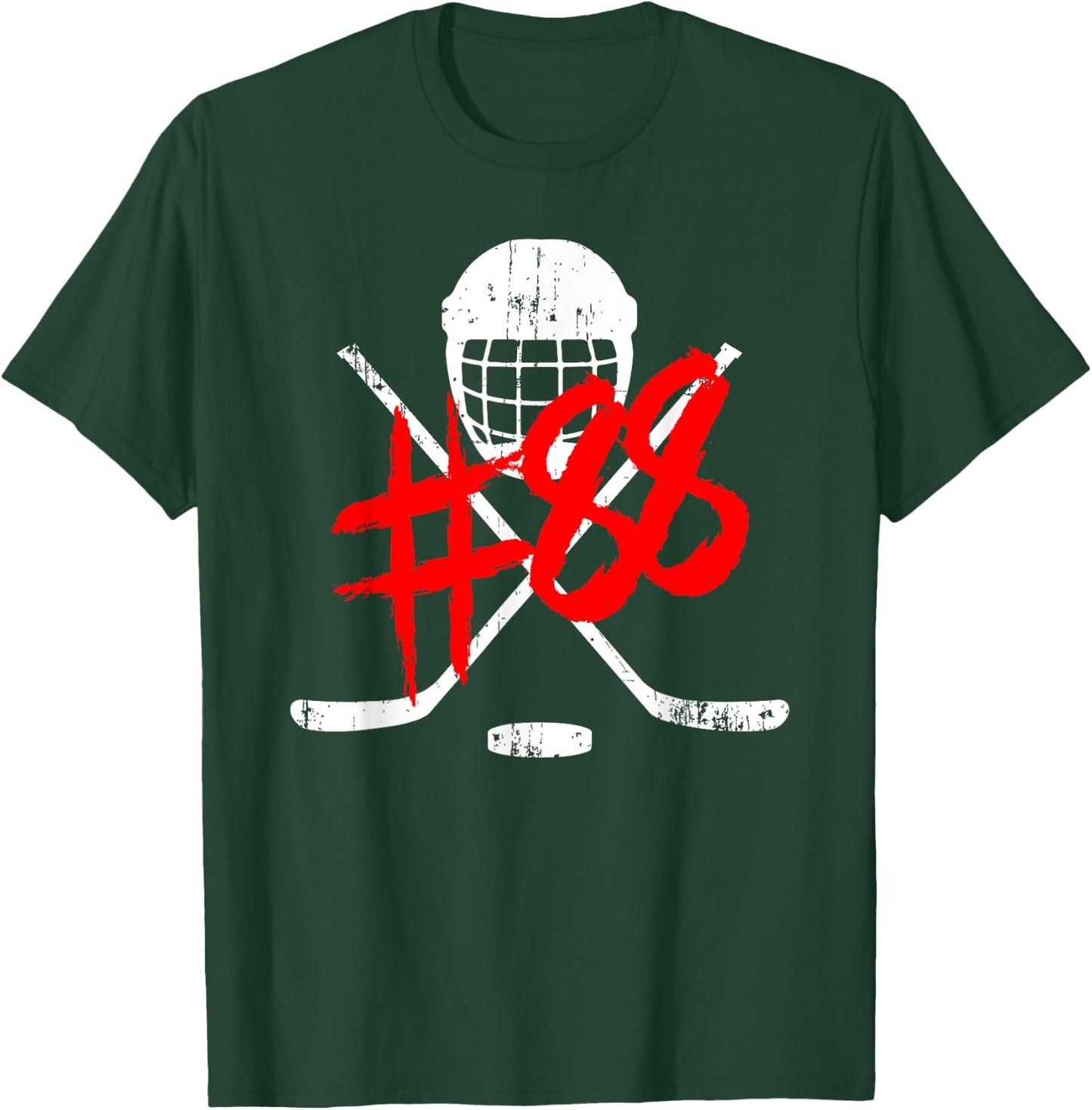 Vintage Hockey 88 Jersey Number T-Shirt - T-Shirt | Forest
