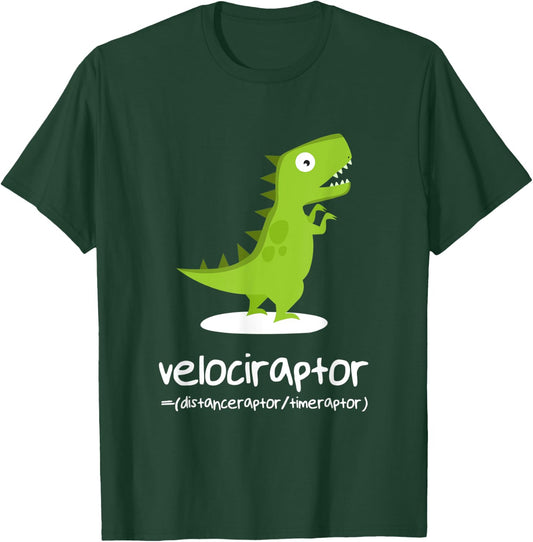 Math Shirt Funny Dinosaur Velociraptor Algebra Equation T-Shirt - T-Shirt | Forest