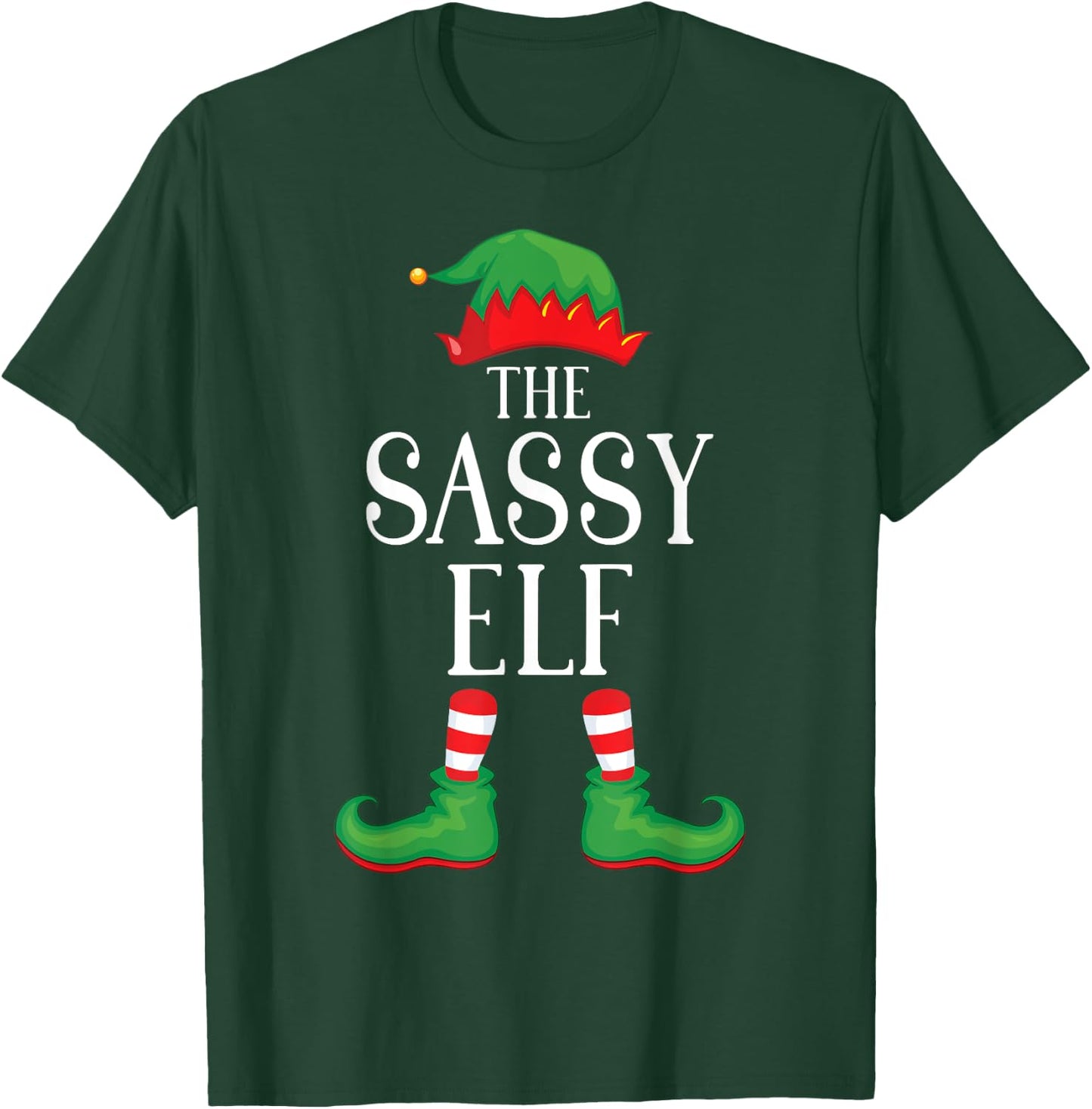 Sassy Elf Matching Group Xmas Funny Family Christmas T-Shirt - T-Shirt | Forest