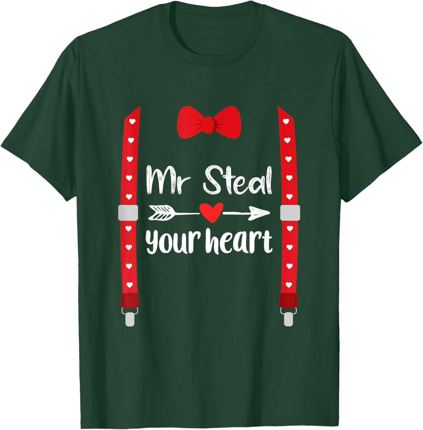 Funny Valentines Day Mr. Steal Your Heart Toddler Kids Boys T-Shirt - T-Shirt | Forest