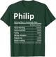 PHILIP Nutrition Funny Birthday Personalized Name Gift T-Shirt - T-Shirt | Forest