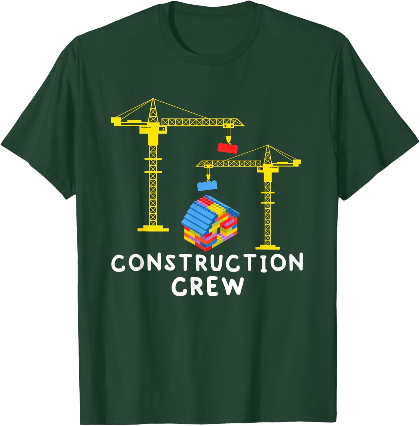Construction Crew Bricklayer Building Blocks Master Builder T-Shirt - T-Shirt | Forest