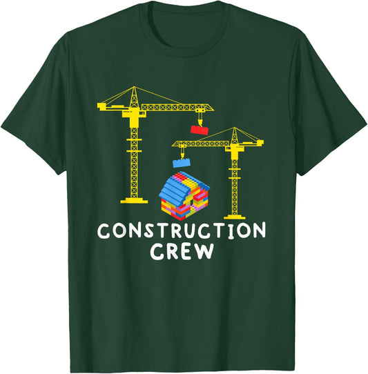 Construction Crew Bricklayer Building Blocks Master Builder T-Shirt - T-Shirt | Forest