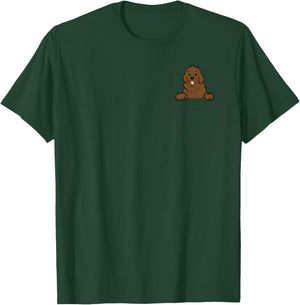 Newfoundland Dog in The Pocket Cute Pocket Newfoundland T-Shirt - T-Shirt | Forest