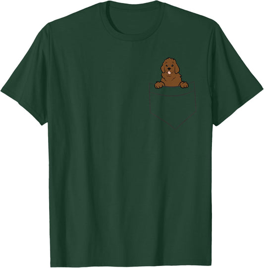 Newfoundland Dog in The Pocket Cute Pocket Newfoundland T-Shirt - T-Shirt | Forest