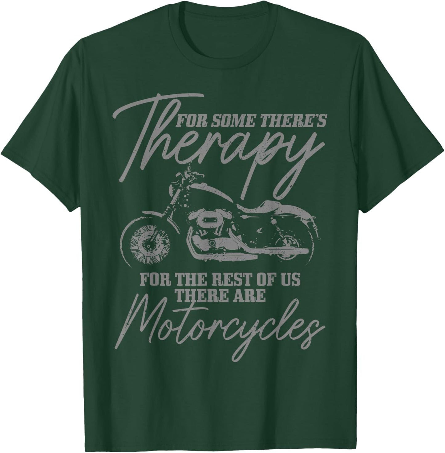 Biker Therapy Vintage Motorcycle Funny Biker T-Shirt - T-Shirt | Forest