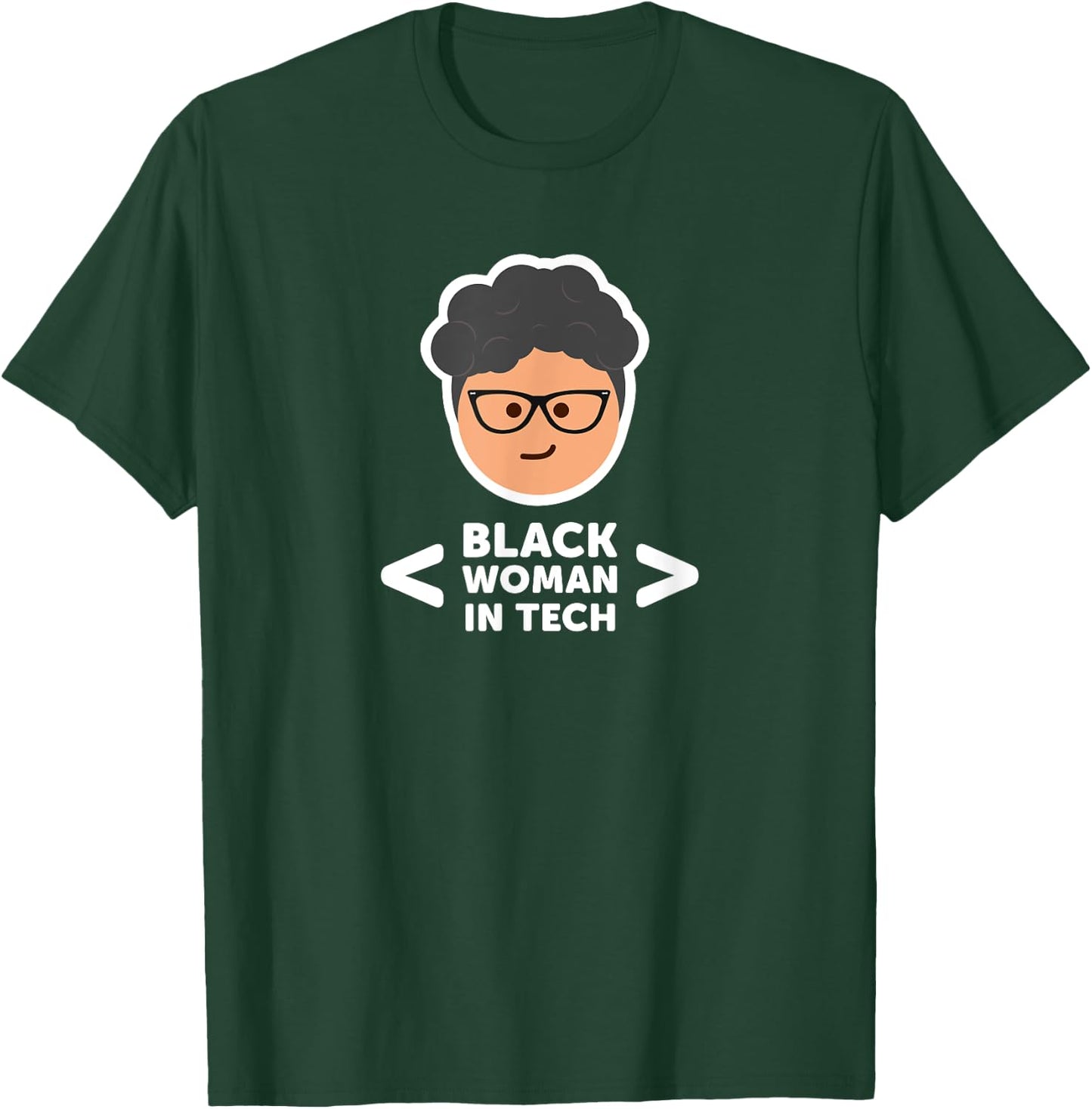 Black Woman In Tech T-Shirt - T-Shirt | Forest