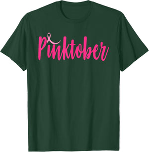 Pinktober Breast Cancer Awareness Cure inspire ladies T-Shirt - T-Shirt | Forest