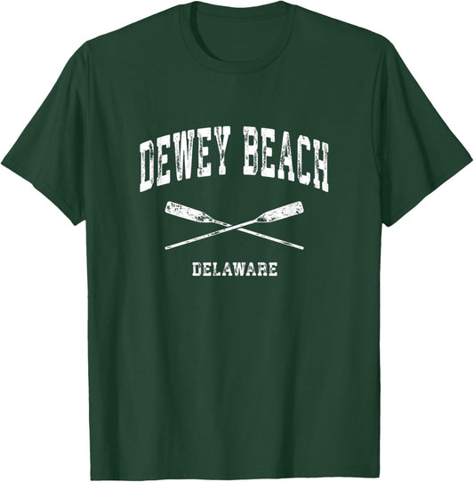Dewey Beach Delaware Vintage Nautical Crossed Oars Women Kids T-Shirt - T-Shirt | Forest