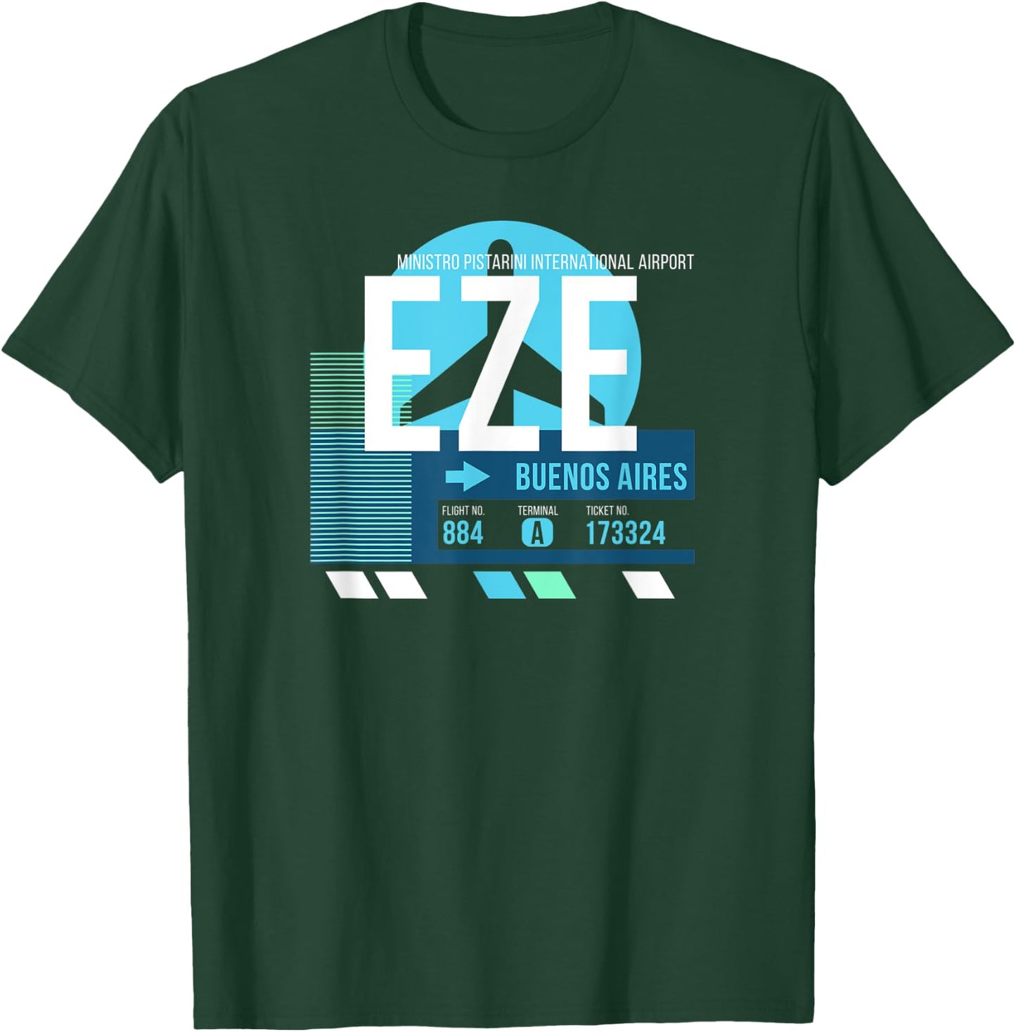 Vintage Buenos Aires Argentina Airport Code Retro Travel Day T-Shirt - T-Shirt | Forest