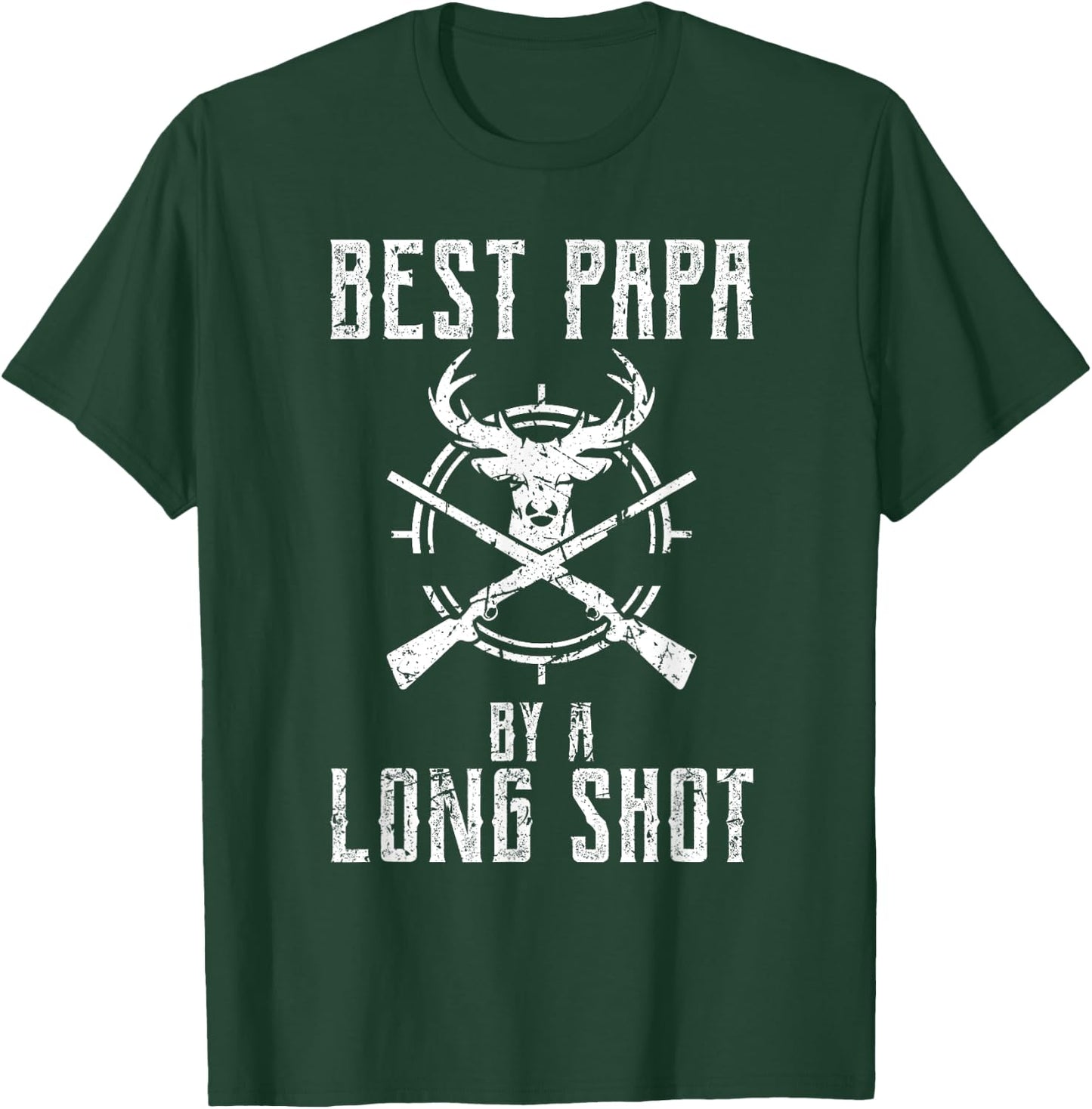 Best Papa By A Long Shot Funny Hunter Deer Hunting T-Shirt - T-Shirt | Forest