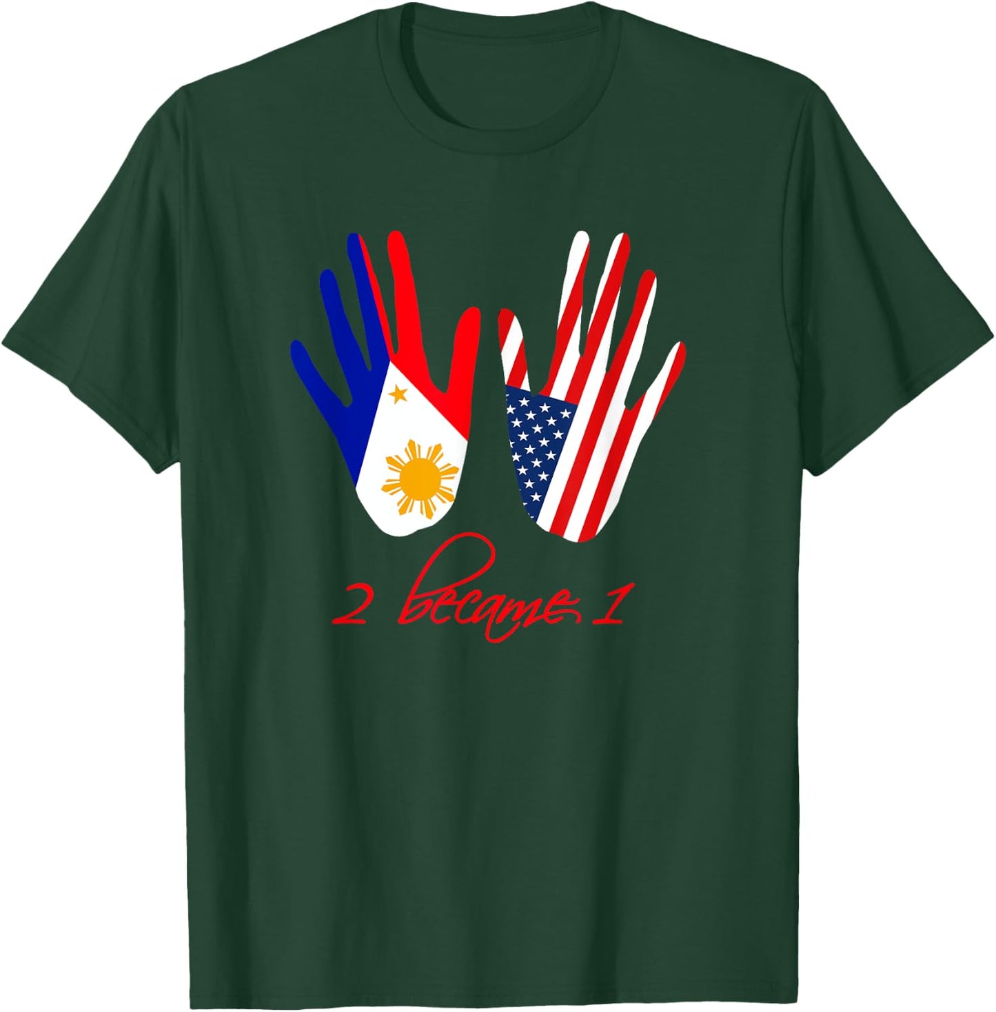 USA Philippines Flag T shirt American America Filipino Gift T-Shirt - T-Shirt | Forest