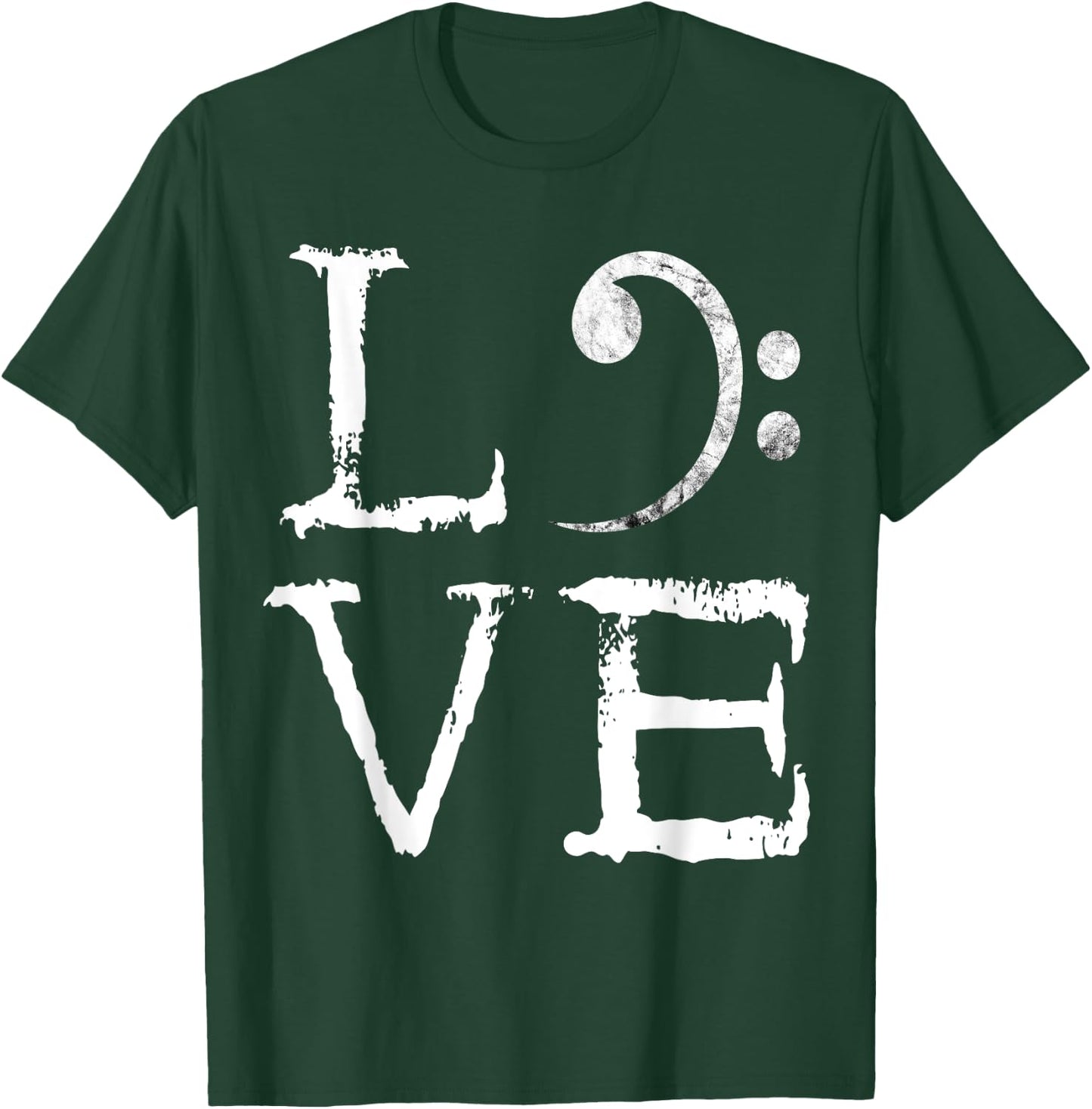 Bass Clef Creepy Love Bass Guitar Player Bass Guitarist T-Shirt - T-Shirt | Forest