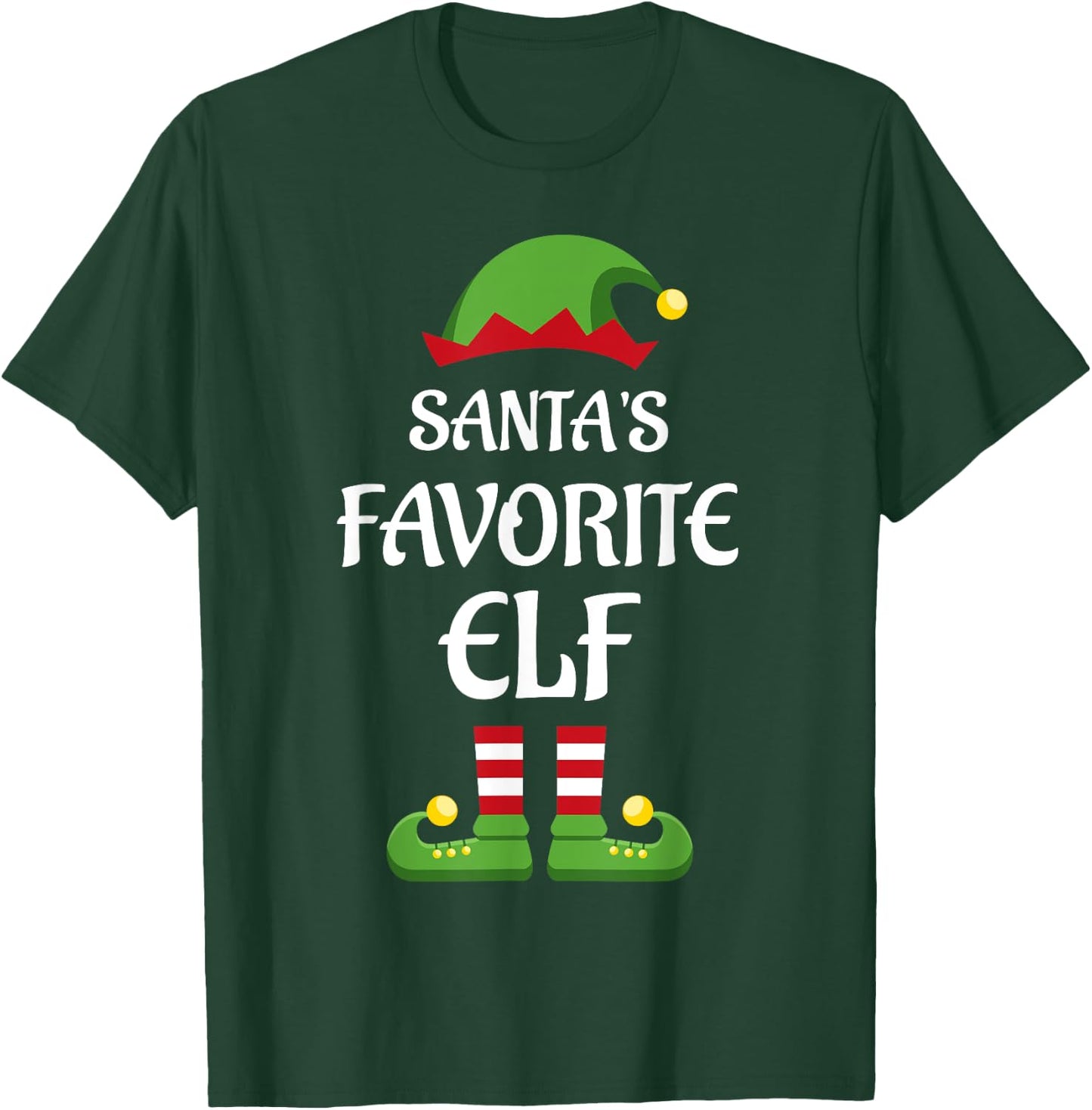 Santa's Favorite Elf Family Matching Group Christmas T-Shirt - T-Shirt | Forest