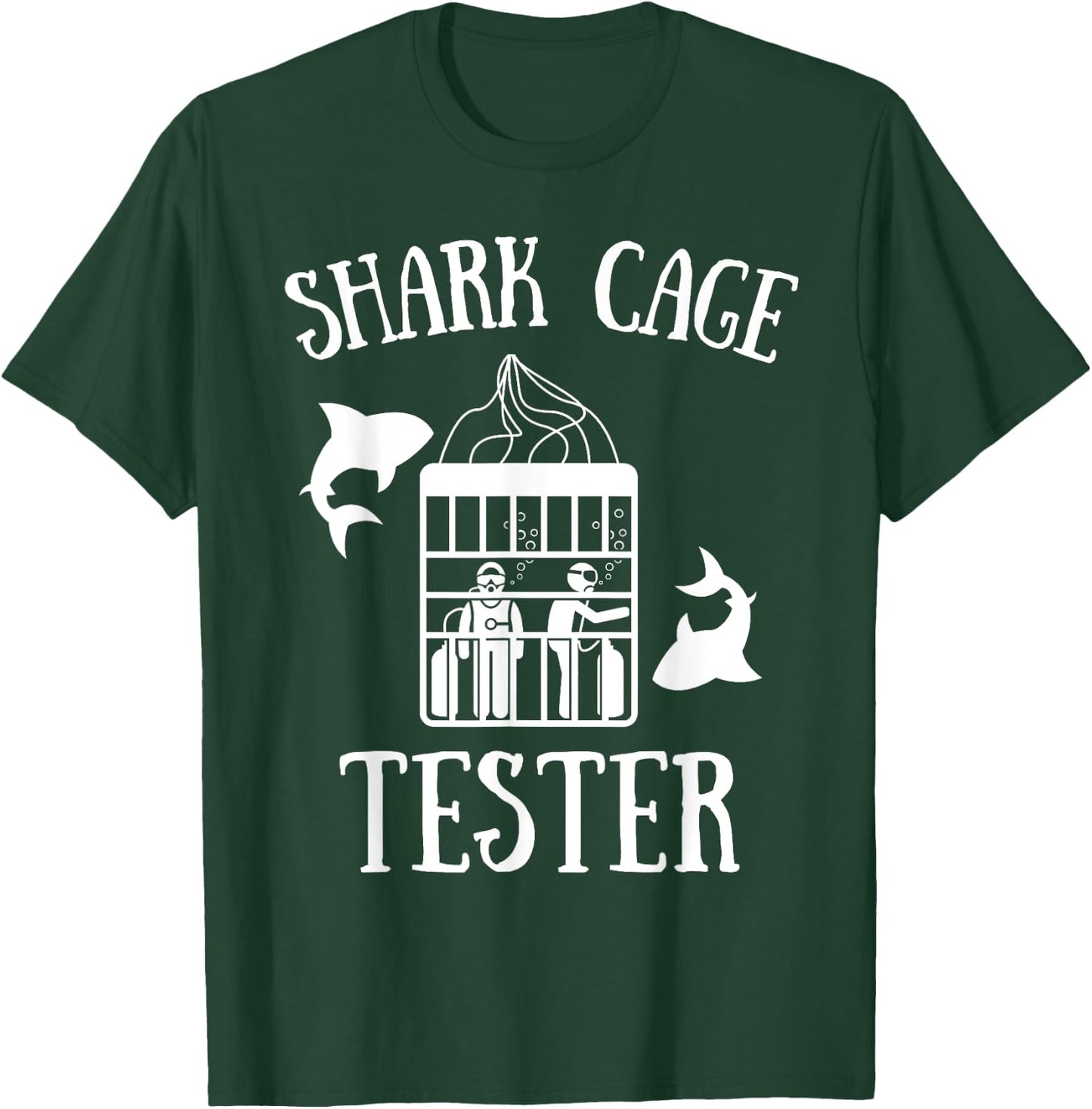 Wheelchair Handicap Humor Handicapped Shark Cage Tester T-Shirt - T-Shirt | Forest