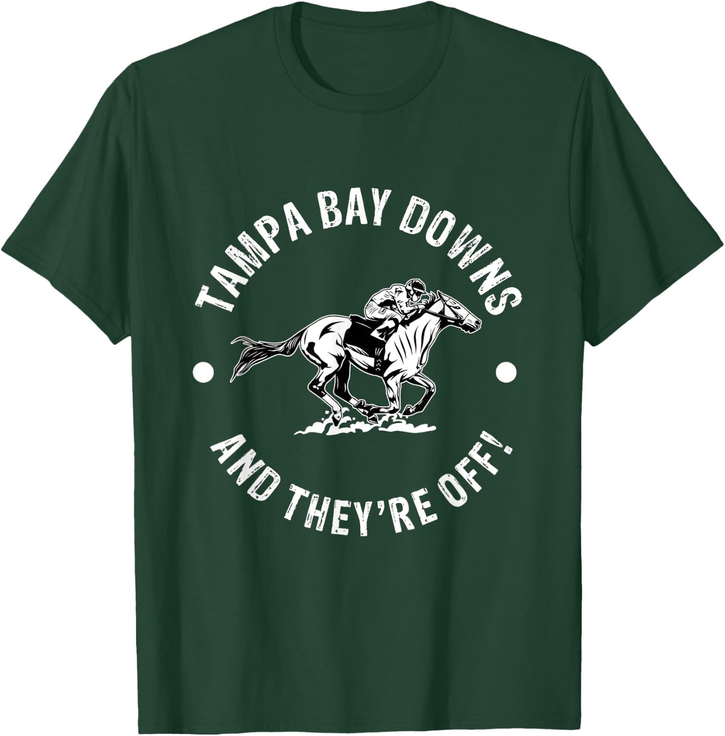 Tampa Bay Downs Racetrack Horse Race Fan Equestrian FL Derby T-Shirt - T-Shirt | Forest