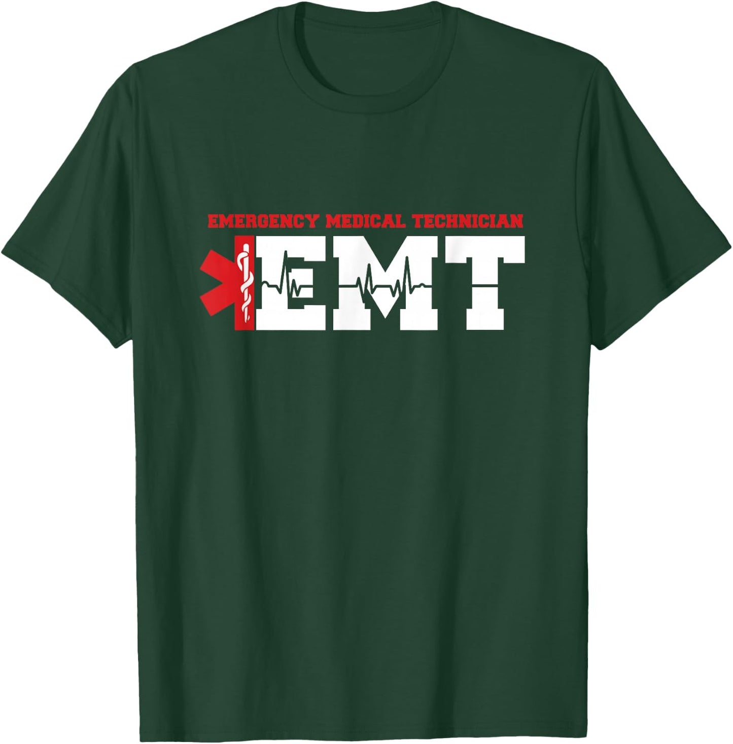 Emergency Service Heartbeat Paramedic Medicine Gift T-Shirt - T-Shirt | Forest