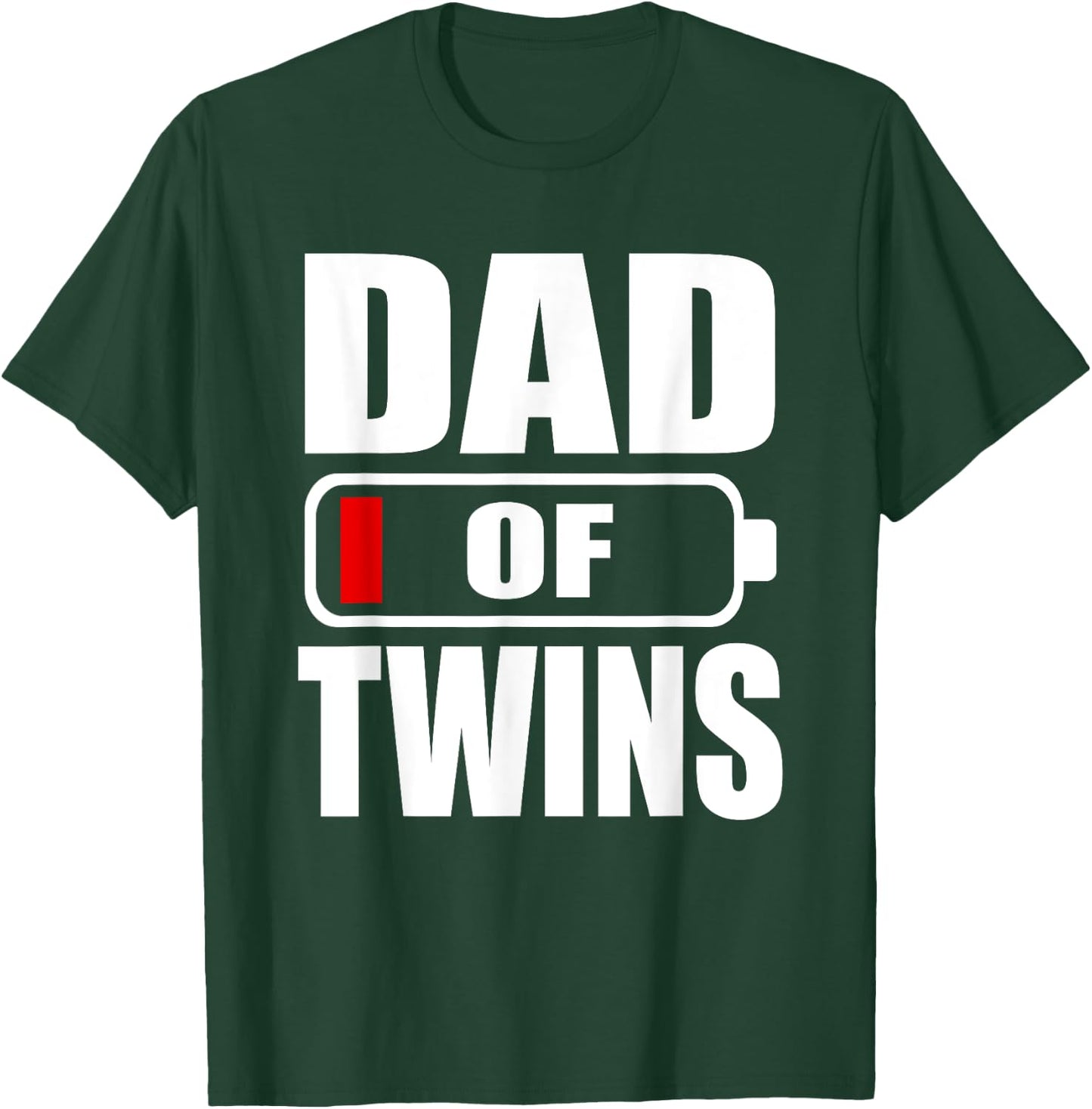 Men Dad Of Twins Daughter Sons Father's Day T-Shirt - T-Shirt | Forest