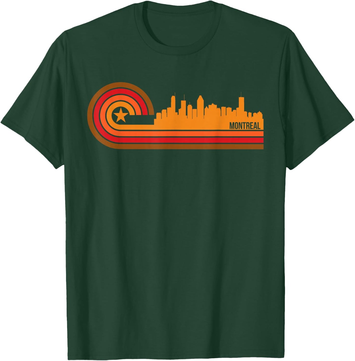 Retro Style Montreal Quebec Canada Skyline T-Shirt - T-Shirt | Forest