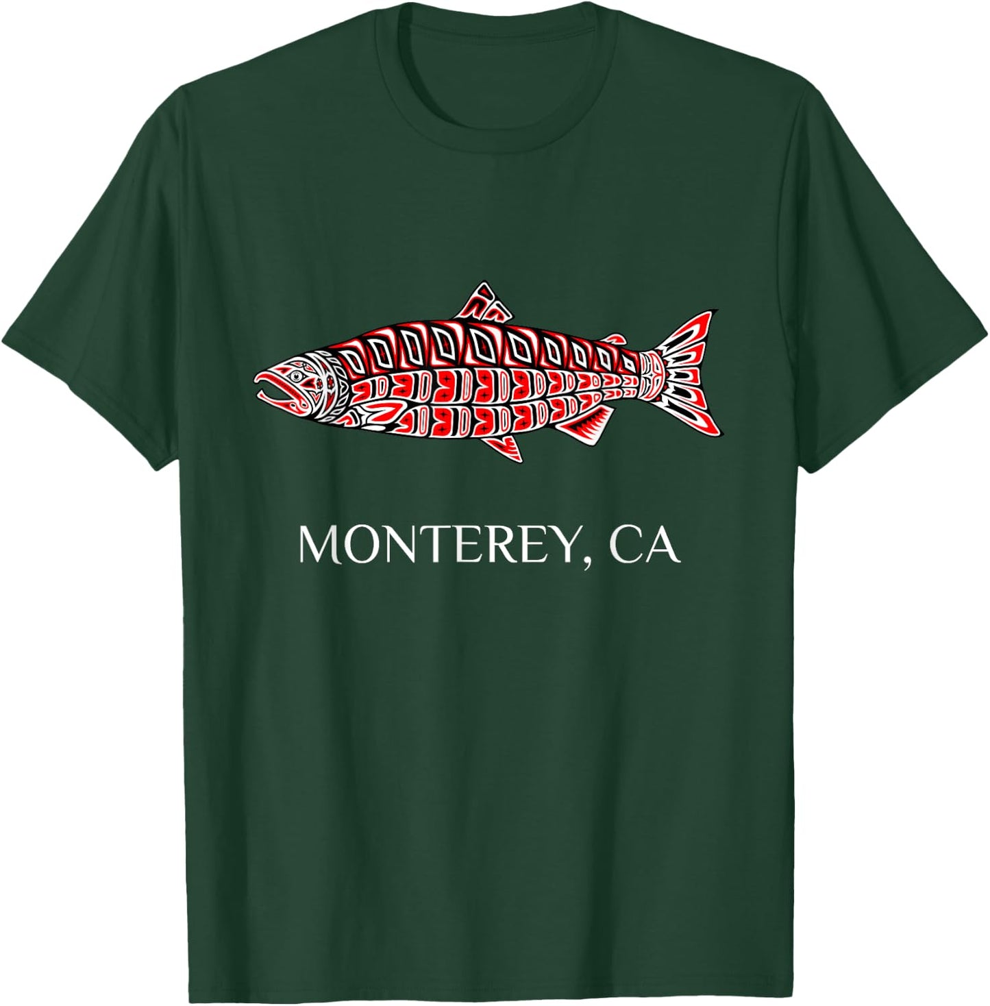 Monterey California Coho Salmon Fish Native American T-Shirt - T-Shirt | Forest