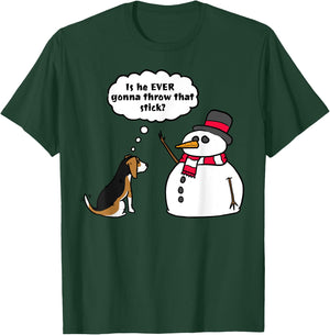 Beagle Snowman Christmas Dog Shirt T-Shirt - T-Shirt | Forest