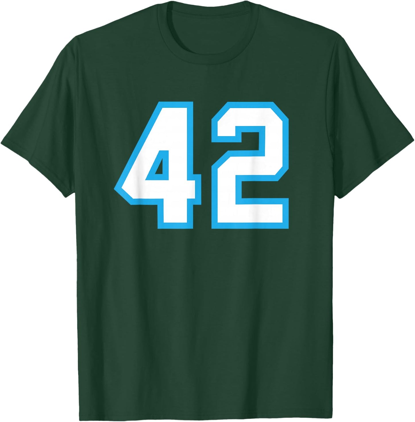 Number #42 White Blue Number T-Shirt - T-Shirt | Forest