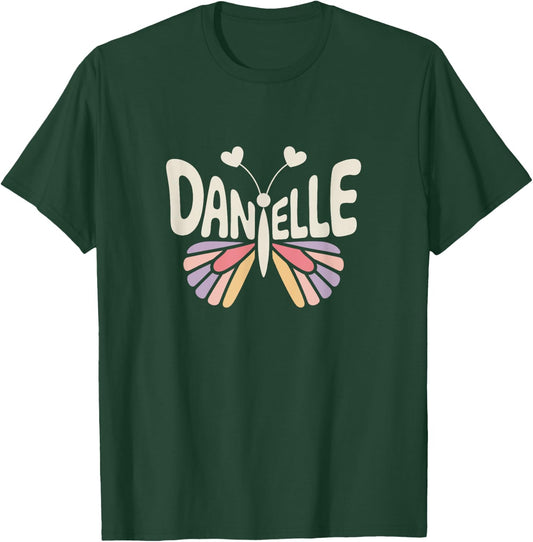 Danielle Butterfly - Personalized Cute Name Word Art T-Shirt - T-Shirt | Forest
