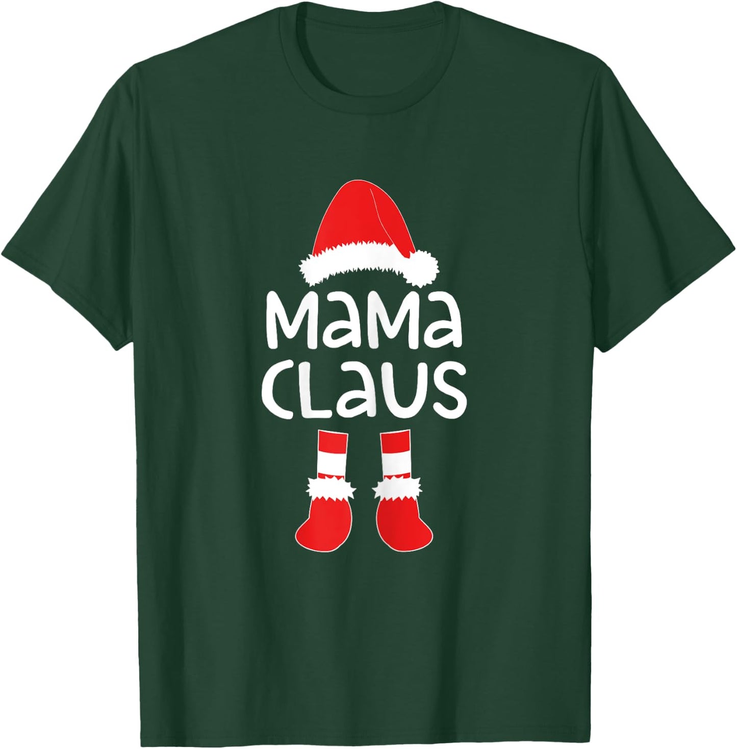 Mama Claus Women Matching Mama Christmas Shirt T-Shirt - T-Shirt | Forest