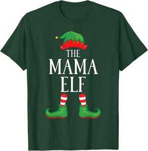 Mama Elf Matching Group Xmas Funny Family Christmas T-Shirt - T-Shirt | Forest