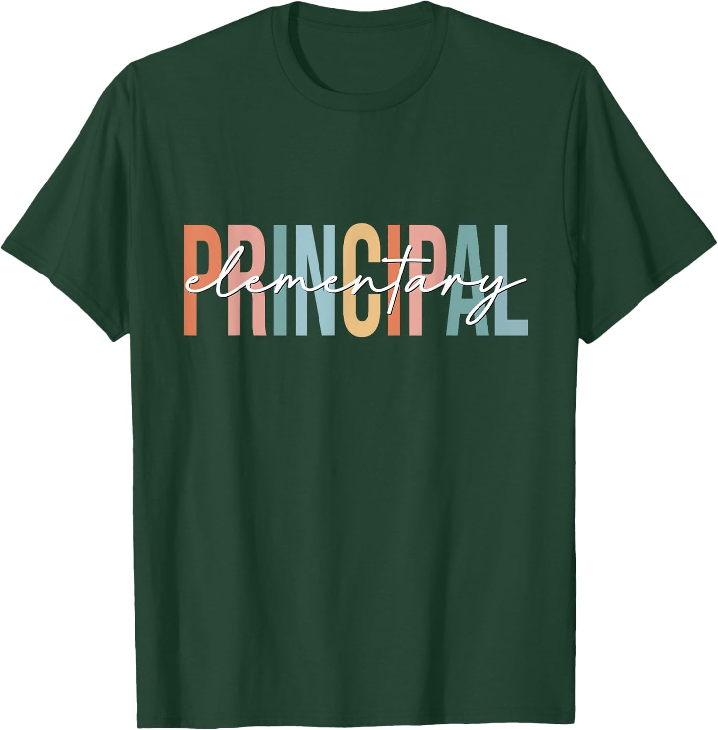 Boho Retro Vintage Elementary Principal Back To School T-Shirt - T-Shirt | Forest