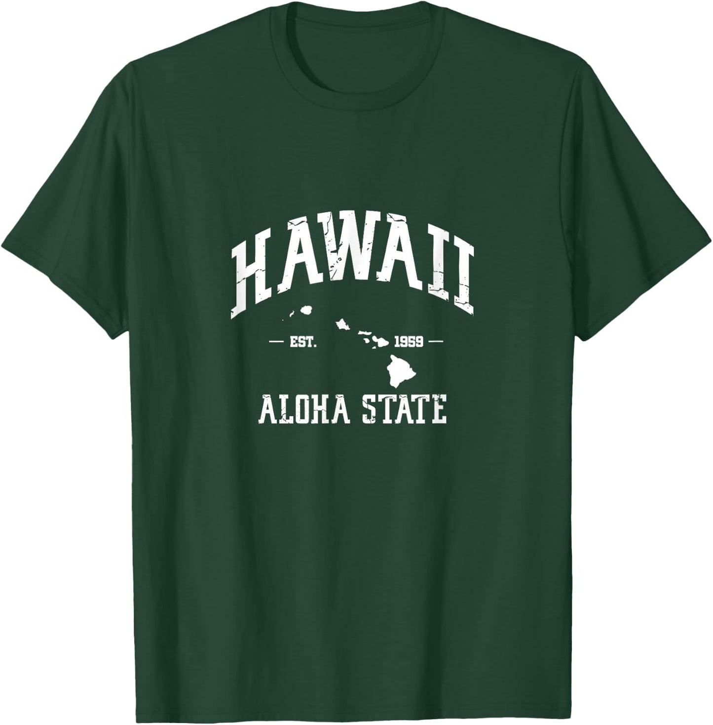 Hawaii Aloha State est 1959 Hawaiian Map Islands T-Shirt - T-Shirt | Forest