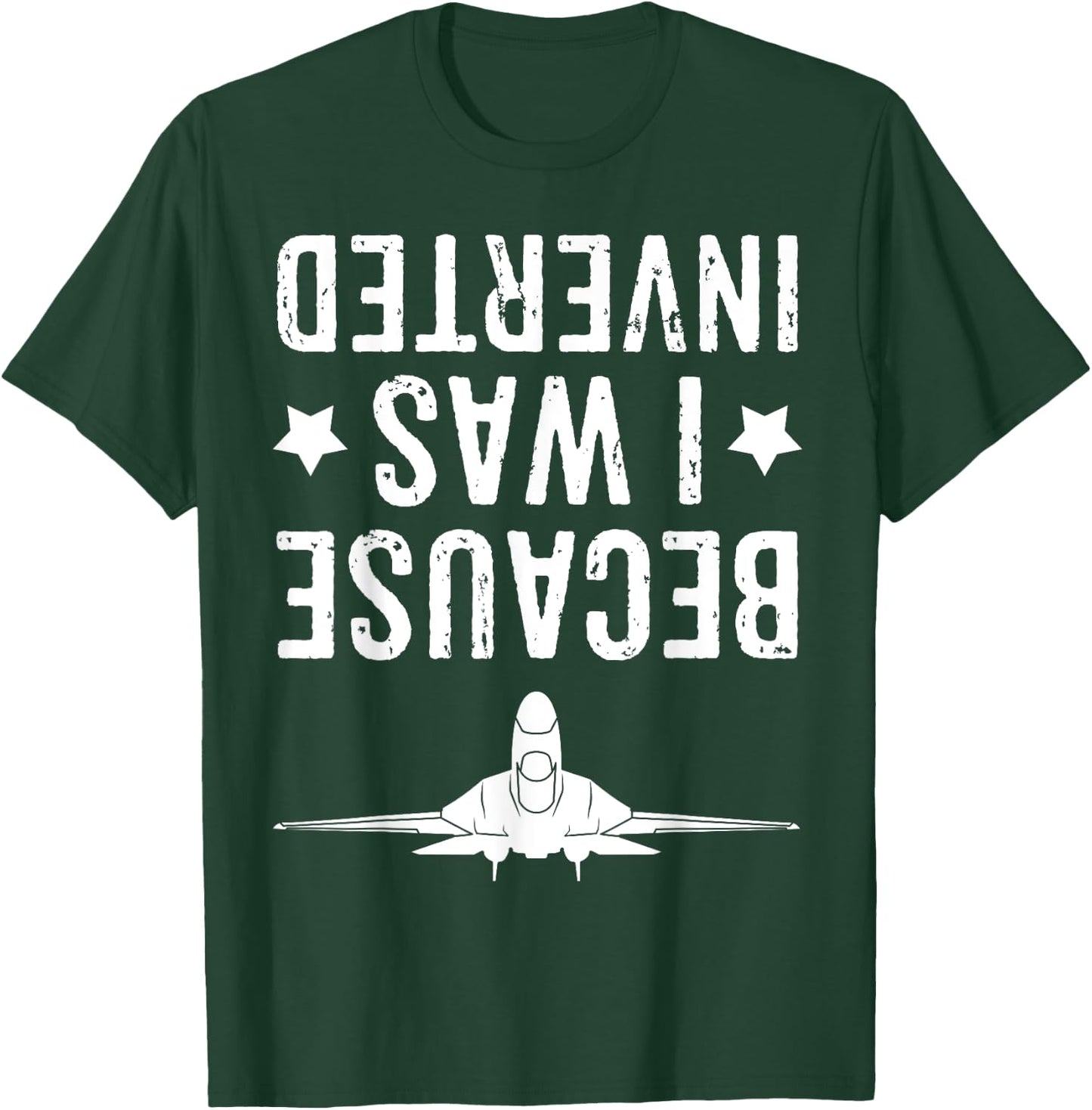 Because I Was Inverted Shirt Airplane Jet Fighter Cross Navy T-Shirt - T-Shirt | Forest