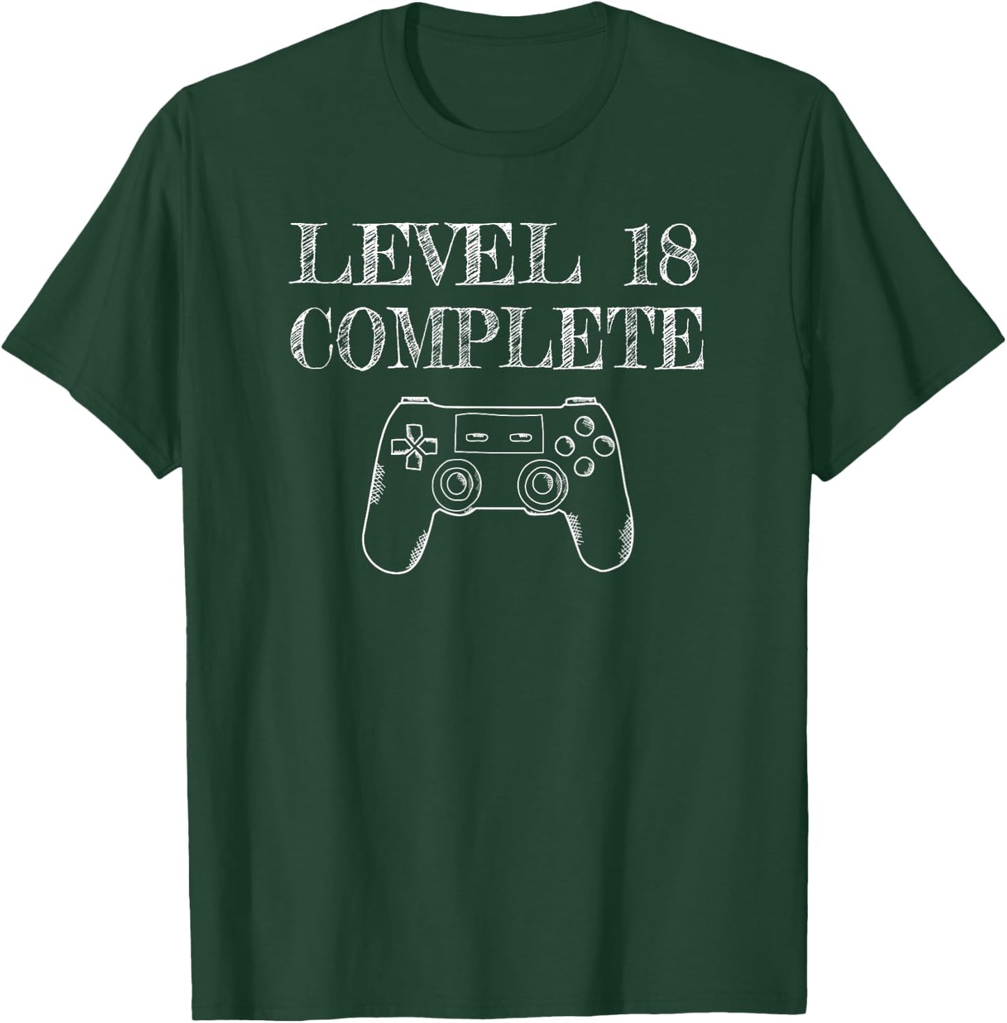 18th Birthday Shirt Gaming Level 18 Complete Men T-Shirt - T-Shirt | Forest