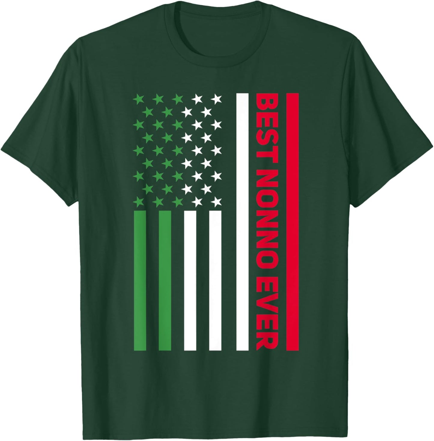 Italian Nonno Italy American Flag Best Nonno Italian Grandpa T-Shirt - T-Shirt | Forest