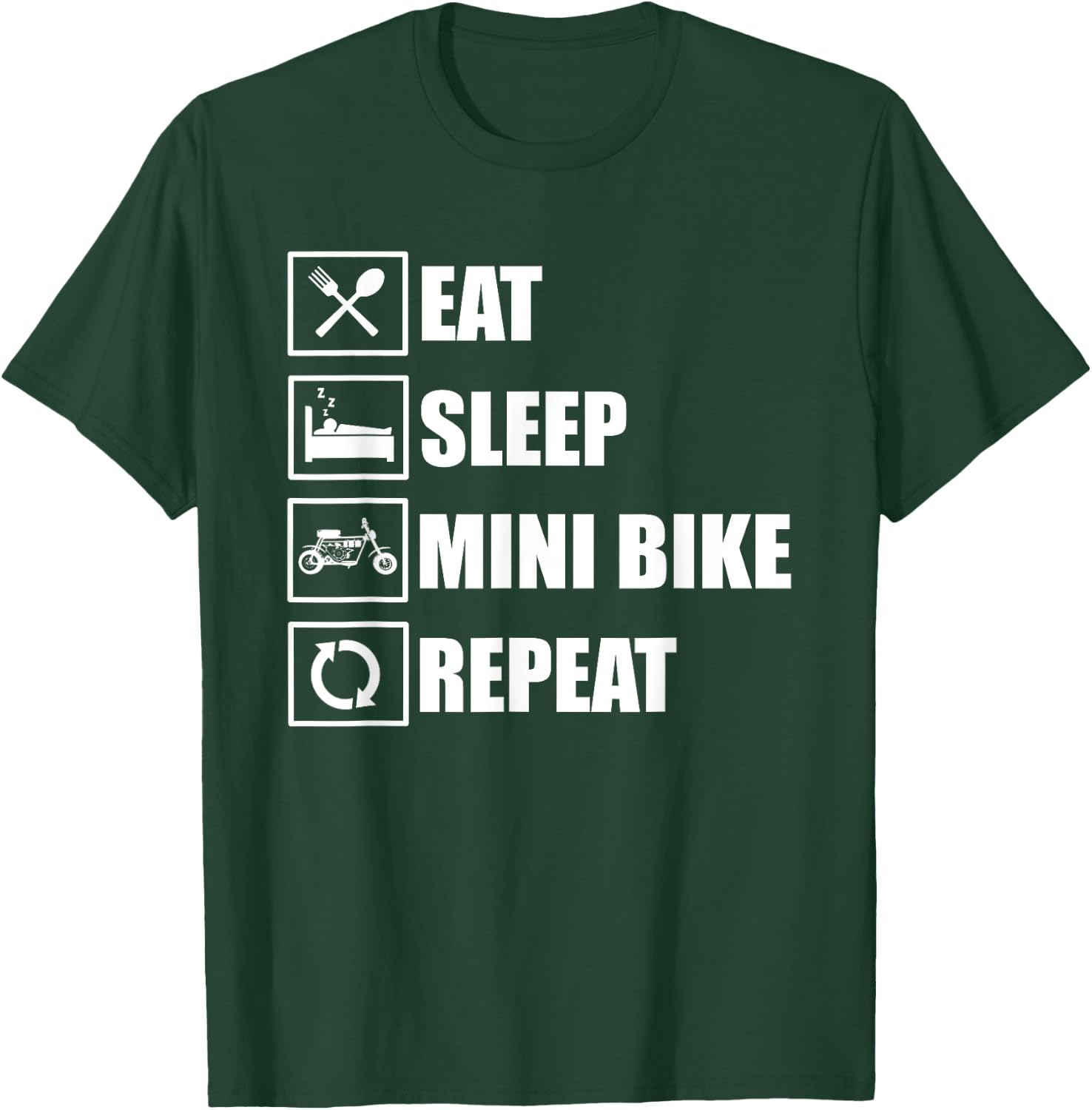 Funny Minibike Apparel Hemi Mini Bike Motorcycle Love T-Shirt - T-Shirt | Forest