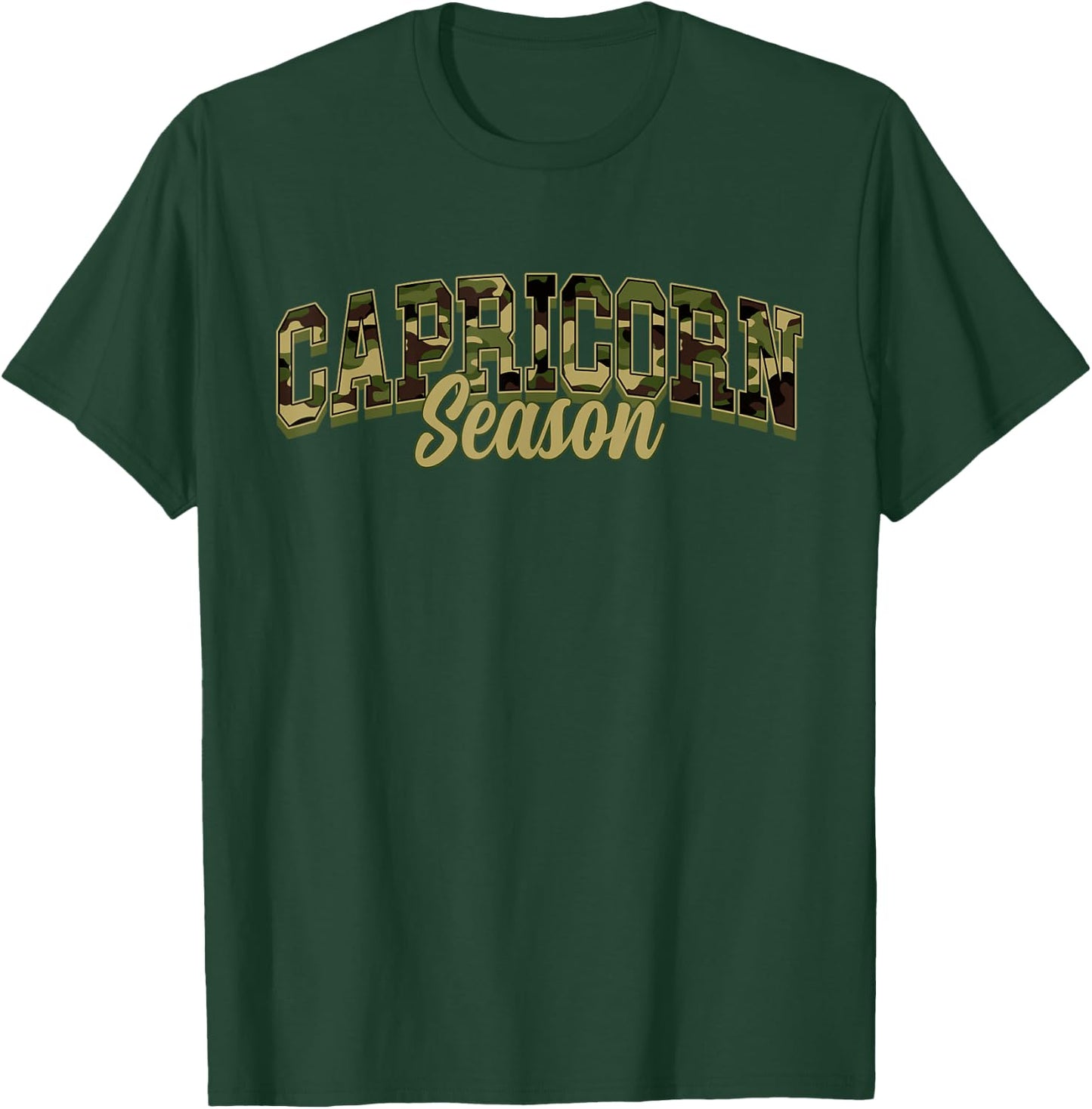 Capricorn Season Camo Camouflage Birthday Zodiac T-Shirt - T-Shirt | Forest