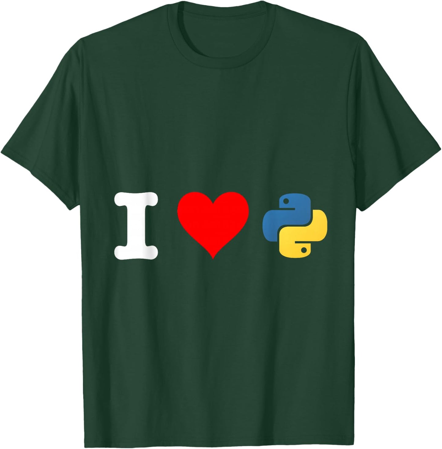 I Love Python Programming Language Design T-Shirt - T-Shirt | Forest