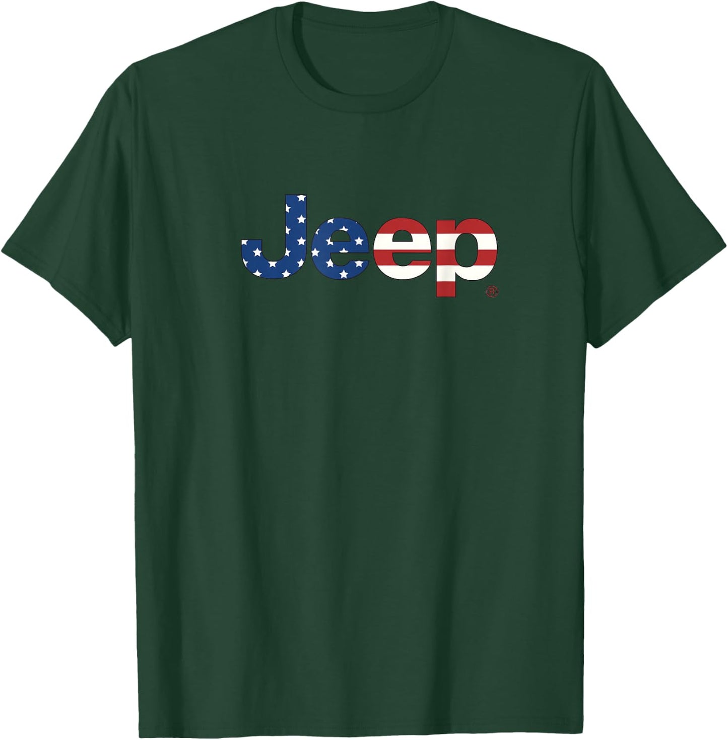 Jeep Flag Wordmark Logo T-Shirt - T-Shirt | Forest