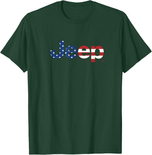 Jeep Flag Wordmark Logo T-Shirt - T-Shirt | Forest