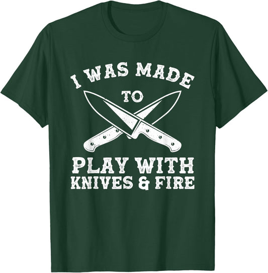 Funny Chef Design Women Chef Knife Kitchen Apparel T-Shirt - T-Shirt | Forest