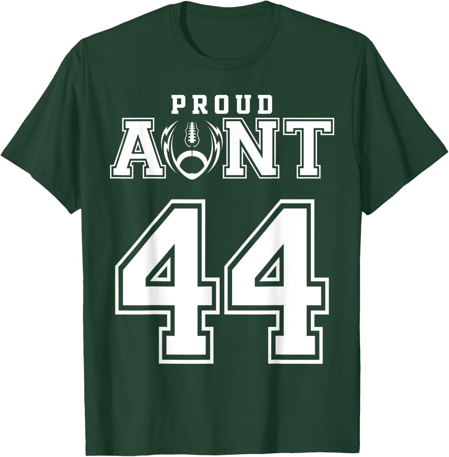 Custom Proud Football Aunt Number 44 Personalized T-Shirt - T-Shirt | Forest