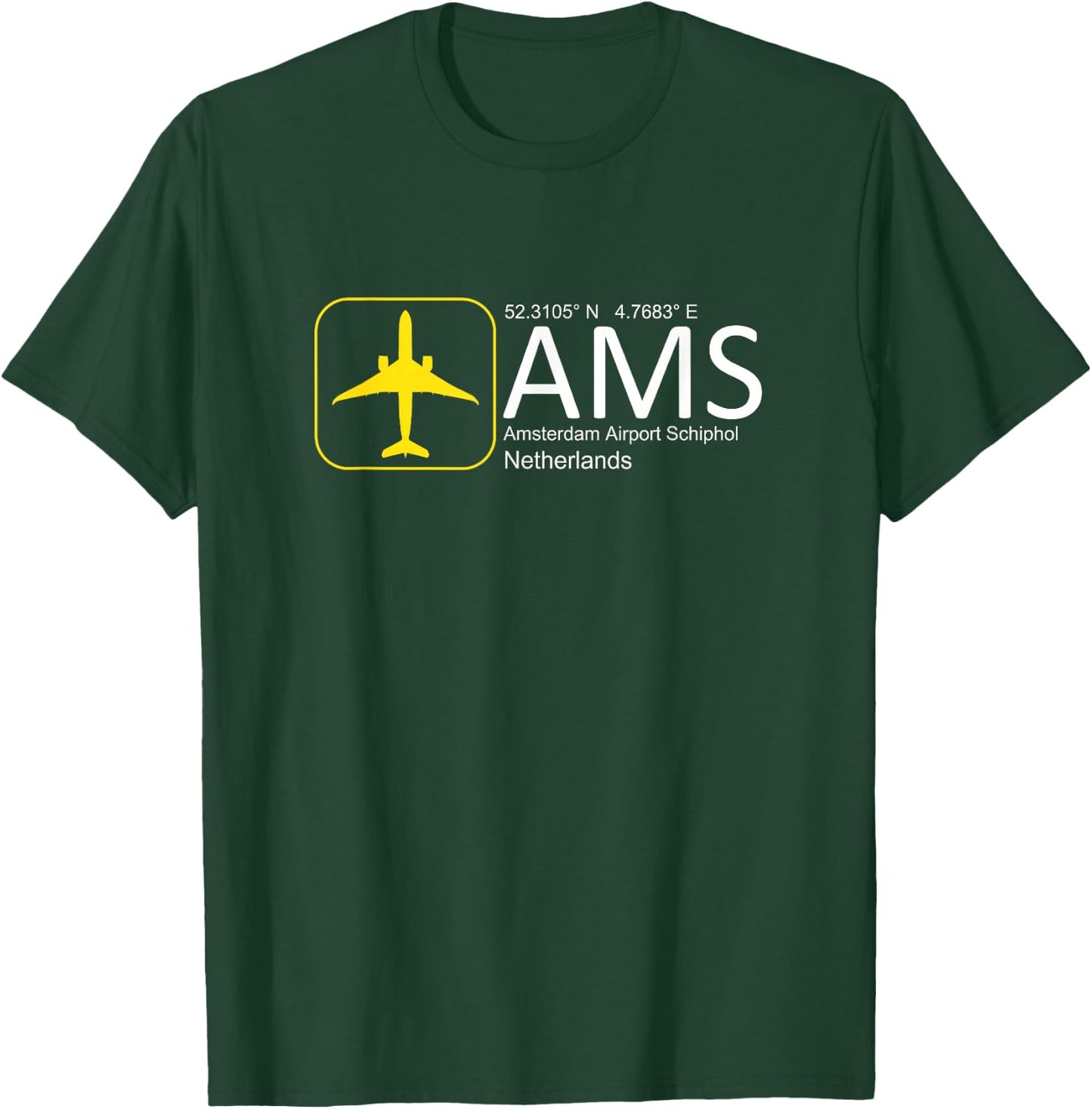 Amsterdam Airport Schiphol International Airport T-Shirt - T-Shirt | Forest