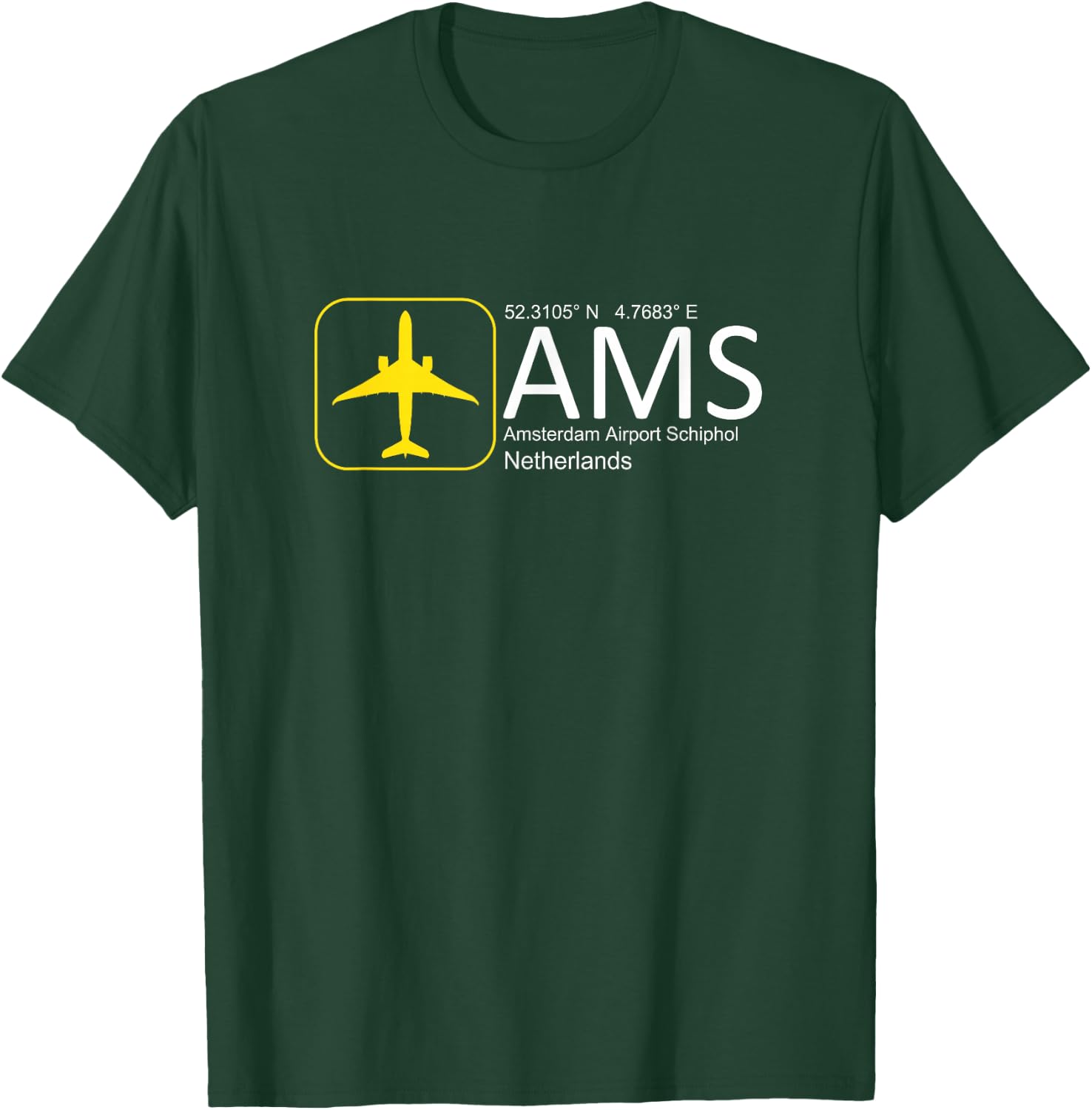 Amsterdam Airport Schiphol International Airport T-Shirt - T-Shirt | Forest