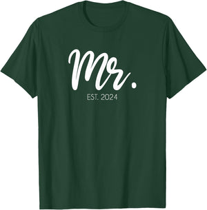 Wedding Matching Gifts Mr. Est. 2024 Groom T-Shirt - T-Shirt | Forest