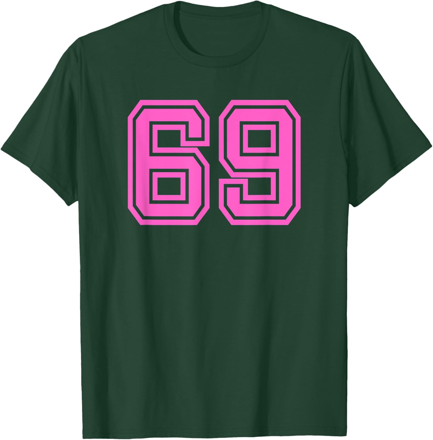 Hot Pink Retro Sports Jersey Lucky Number #69 T-Shirt - T-Shirt | Forest