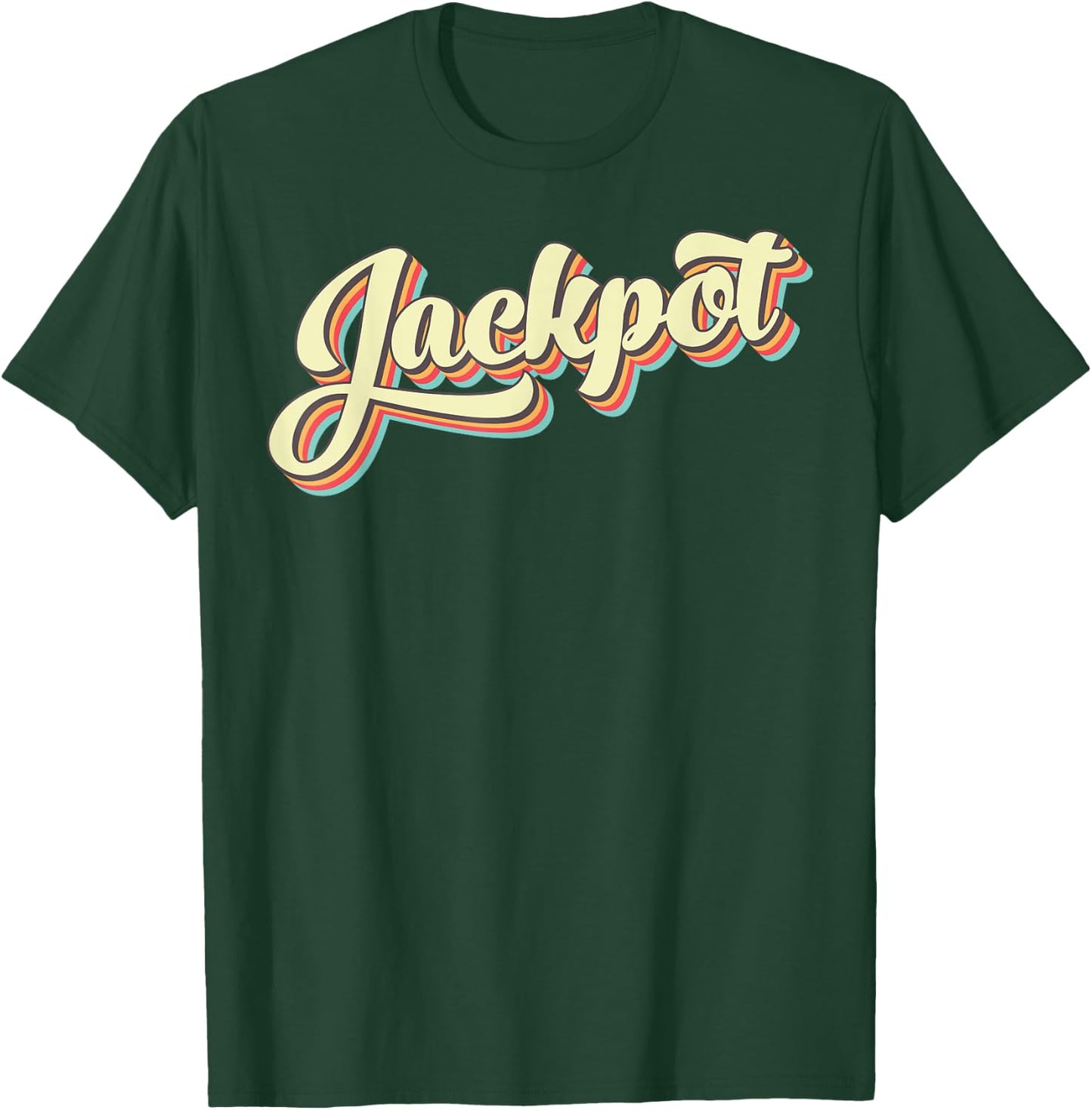 Jackpot Retro Art Baseball Font Vintage T-Shirt - T-Shirt | Forest