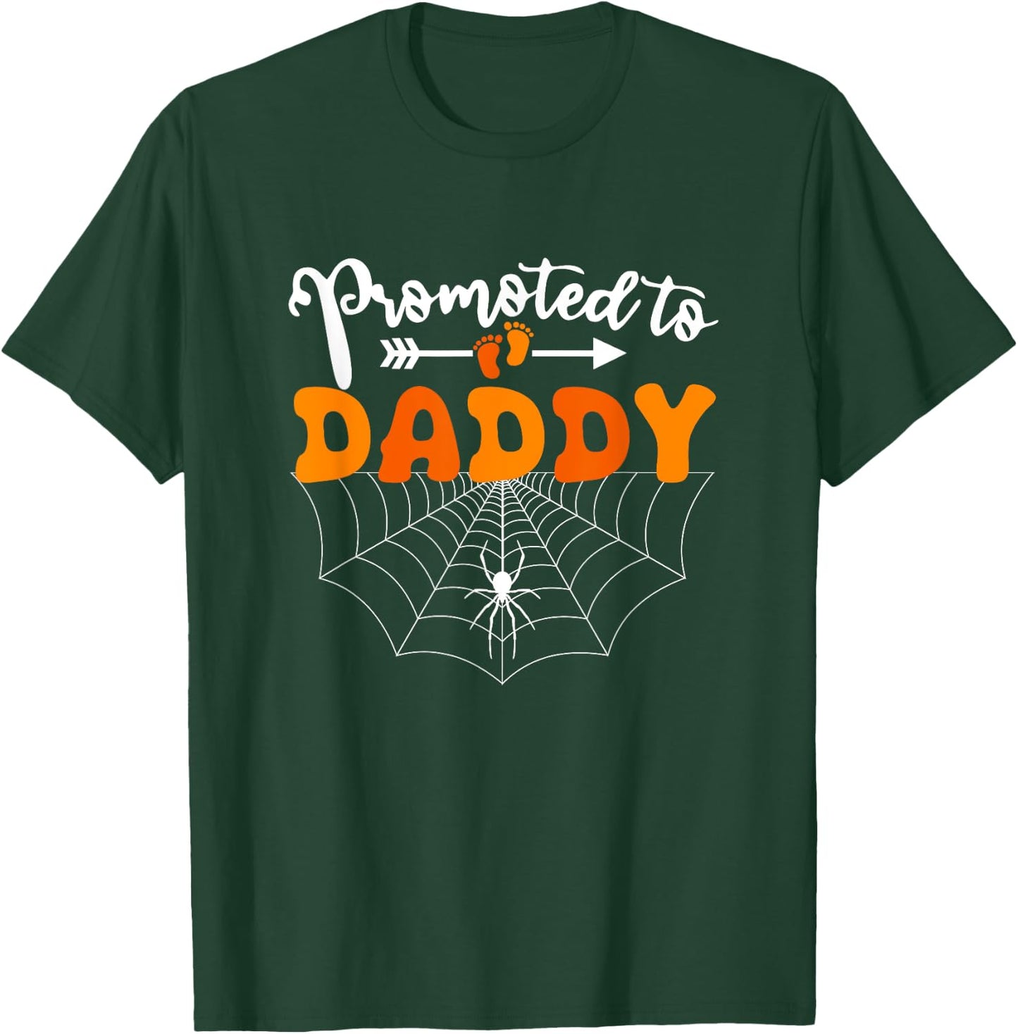 Promoted to Daddy Halloween Pregnancy Announcement New Dad T-Shirt - T-Shirt | Forest